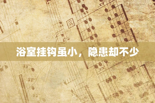 浴室挂钩虽小，隐患却不少
