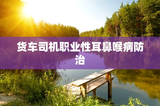 货车司机职业性耳鼻喉病防治